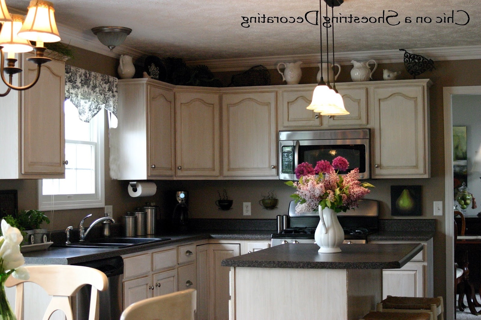 Decorating Above Kitchen Cabinets Tuscan Style White