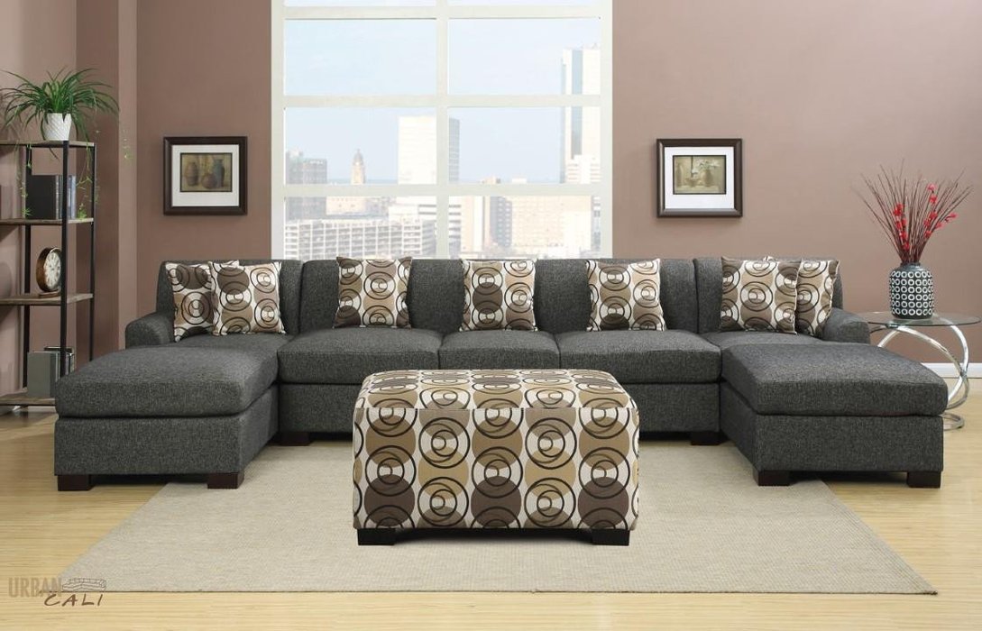 U Shaped Grey Sofa Decorating Ideas