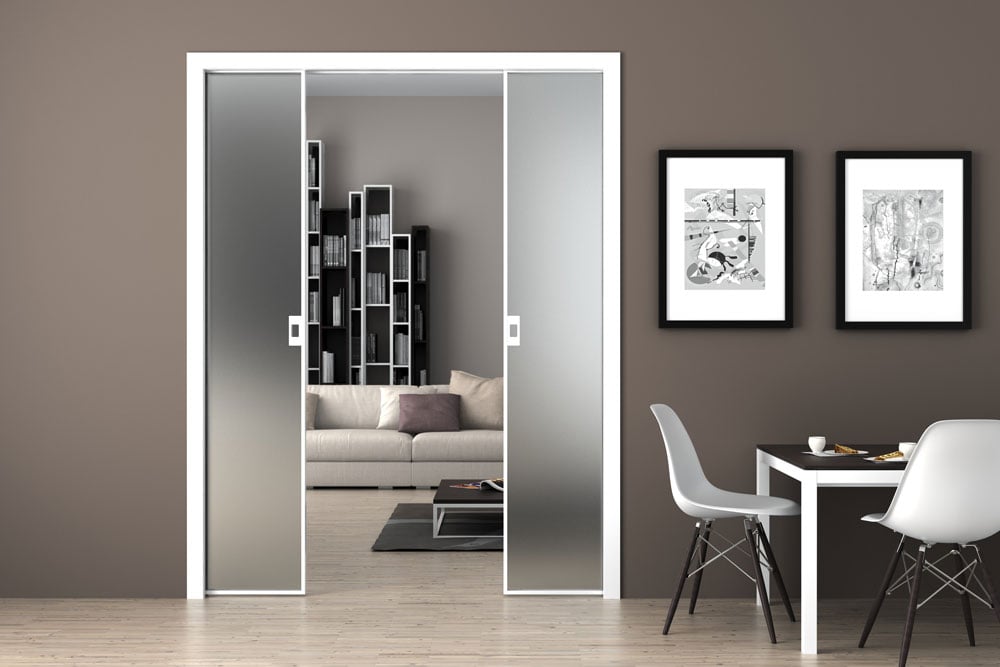 Stylish Frosted Glass Closet Doors
