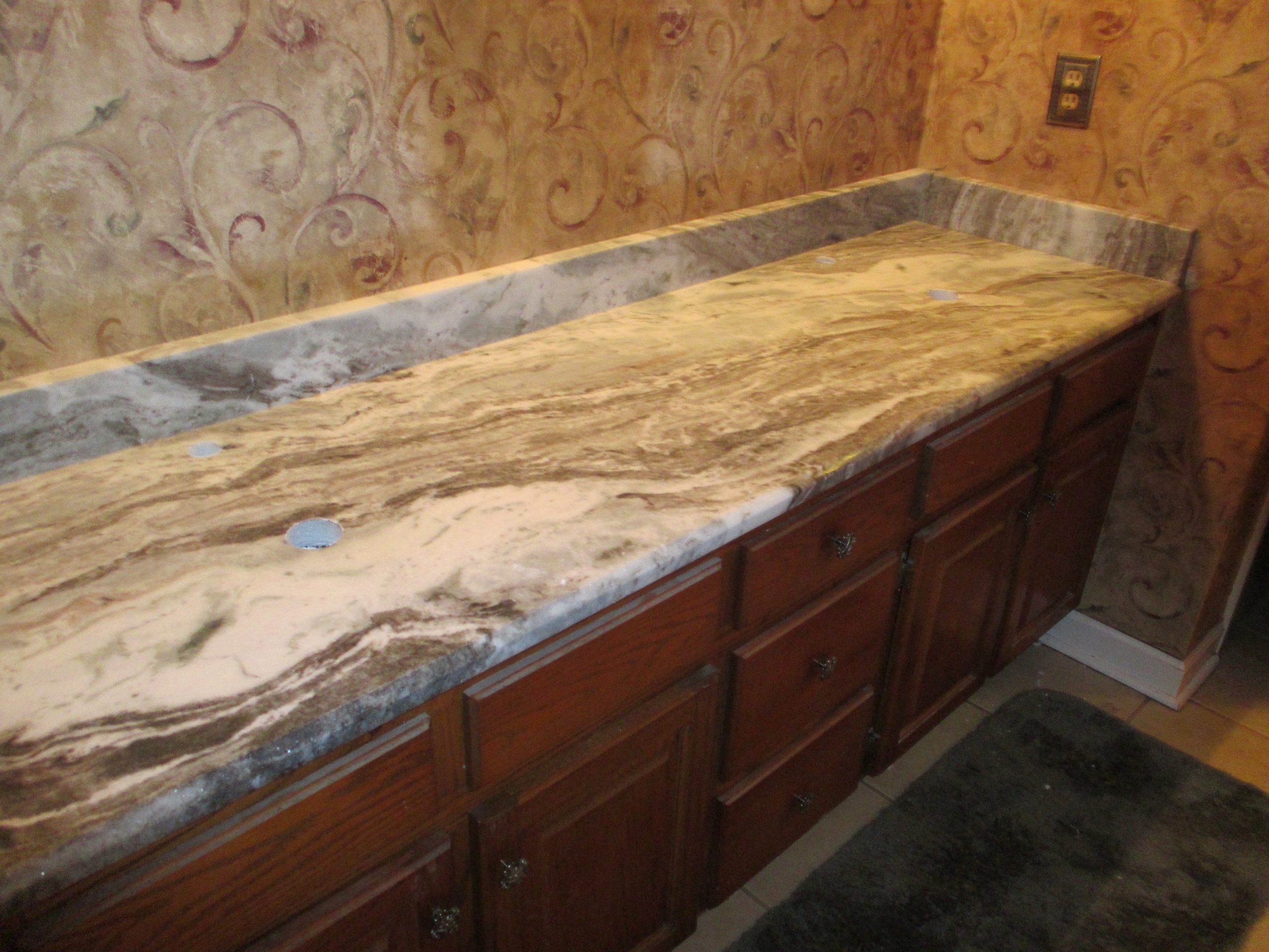 Ivory Fantasy Granite With Cherry Cabinets