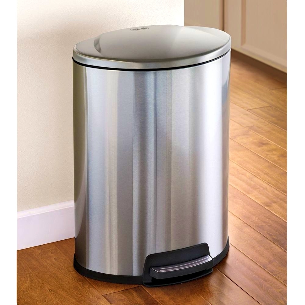 Narrow Stainless Steel Trash Can