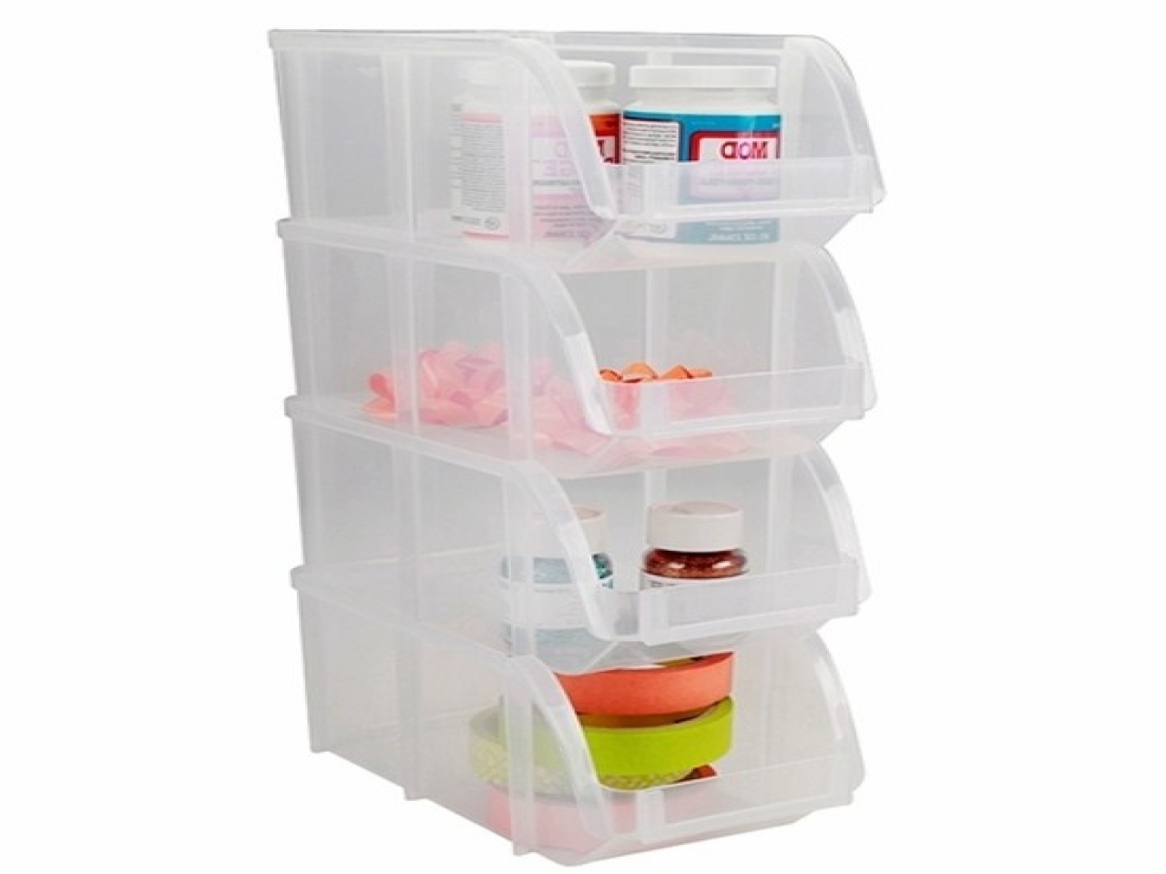 Stackable Clear Plastic Storage Bins