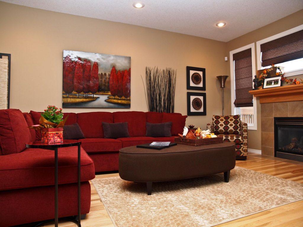 Cute Red Leather Sofa Decorating Ideas