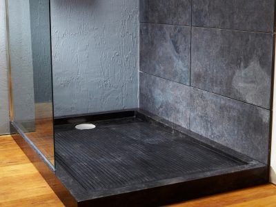 Black Cultured Marble Shower Pan