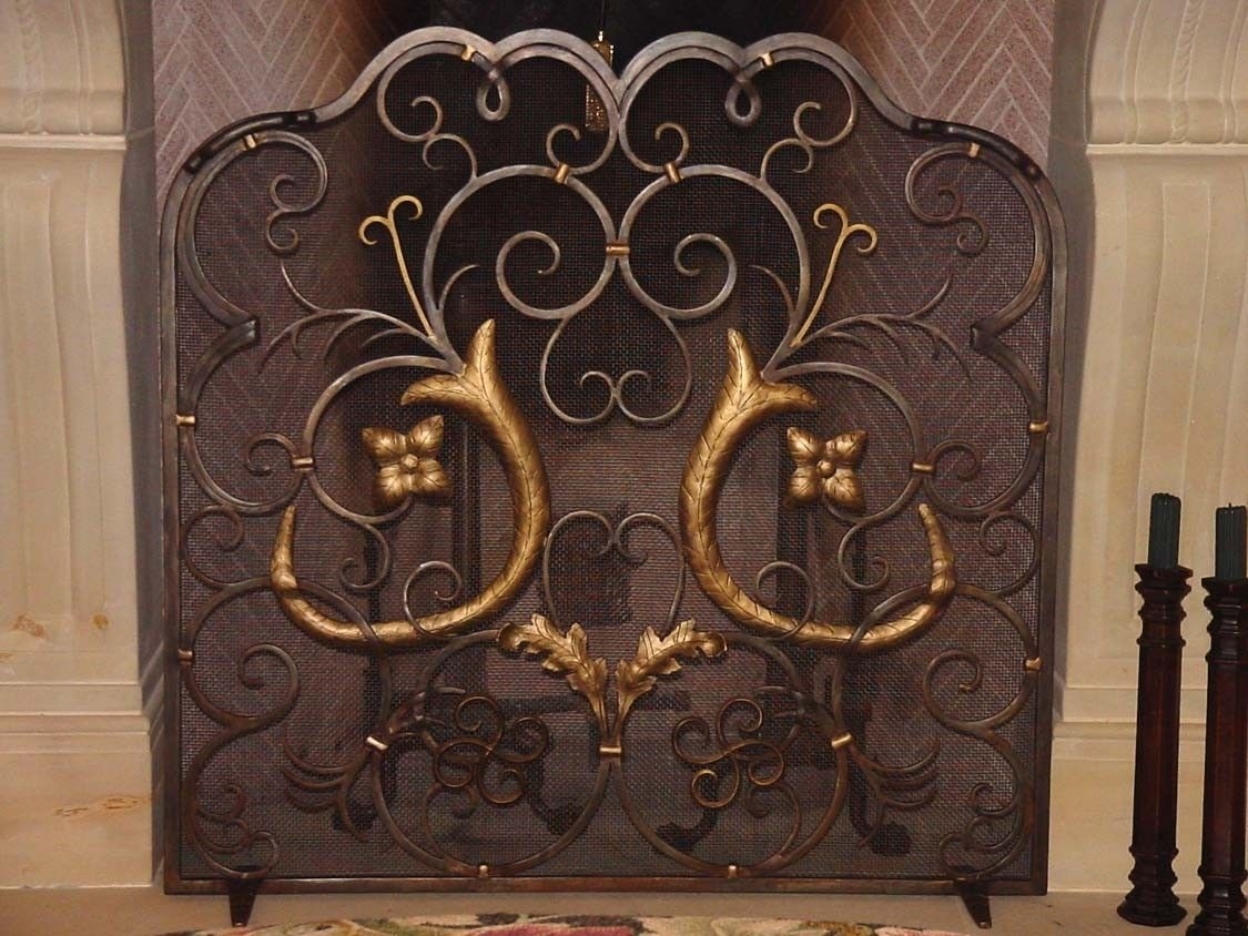 Custom Wrought Iron Fireplace Screens