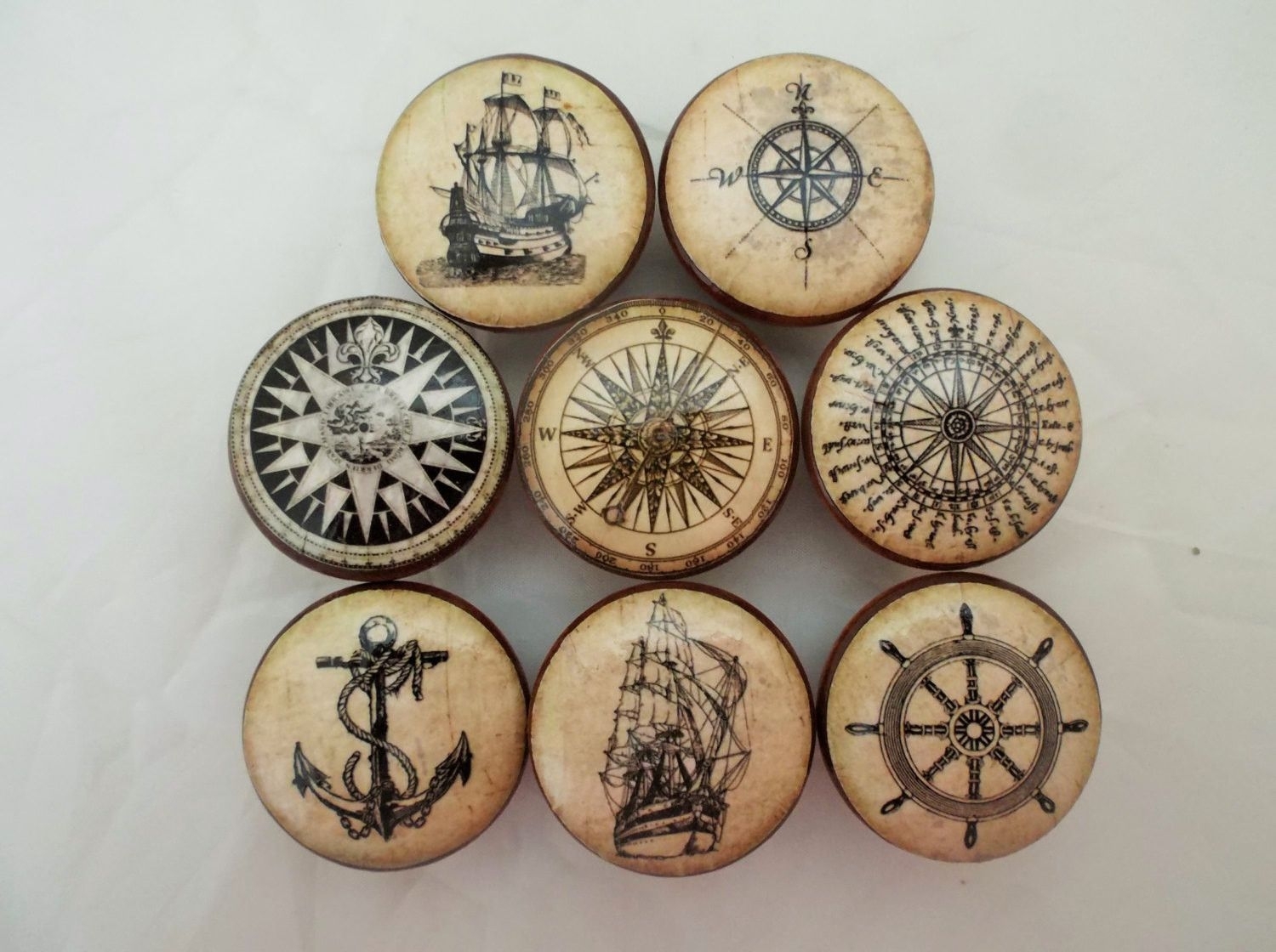 Nautical Map Cabinet Knobs