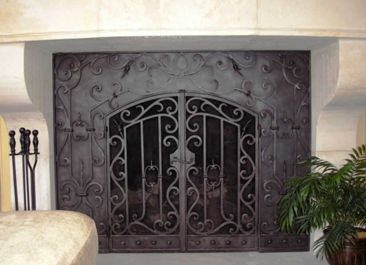 Vintage Wrought Iron Fireplace Screens