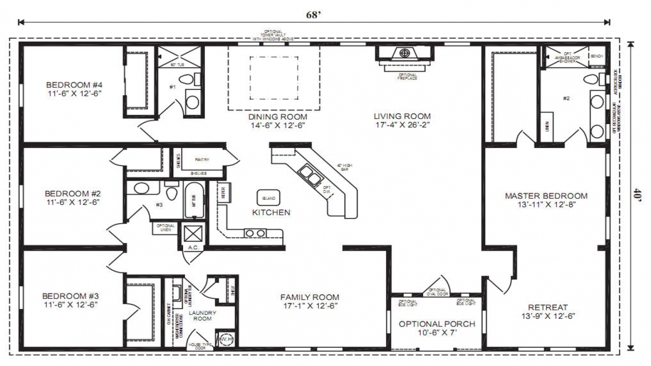 3 Bedroom Single Wide Mobile Home Floor Plans