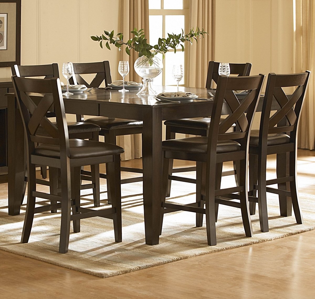 7 Piece Oval Wood Dining Room Table Sets