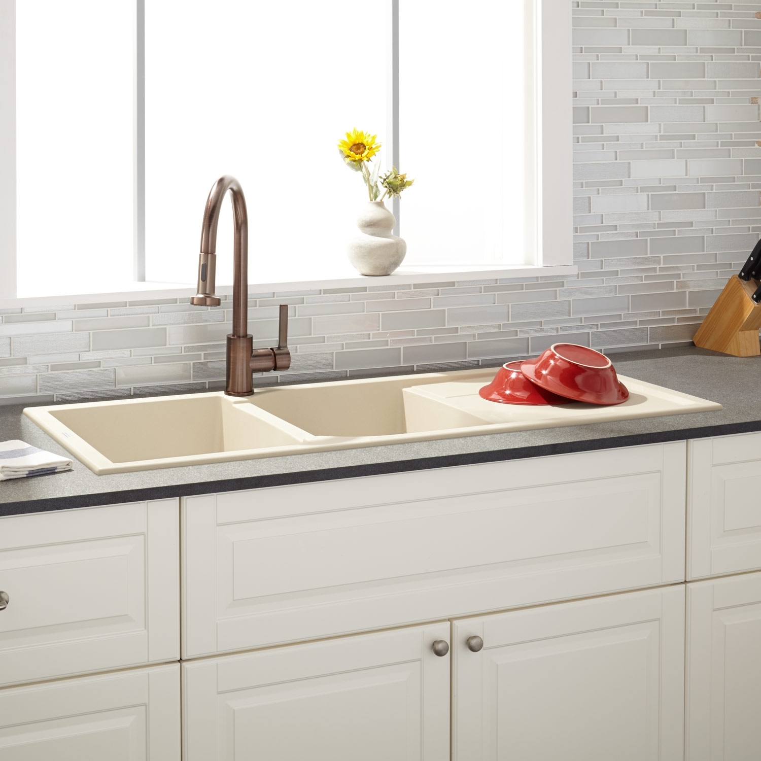 Double Bowl Kitchen Sink With Drainboard Dimensions