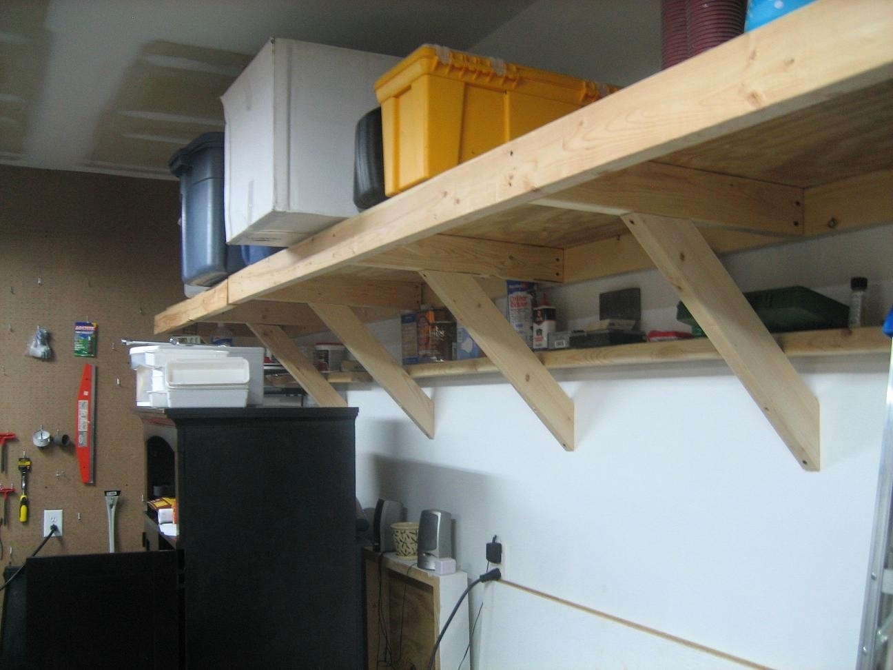 Garage With Shelf Workshop Ideas