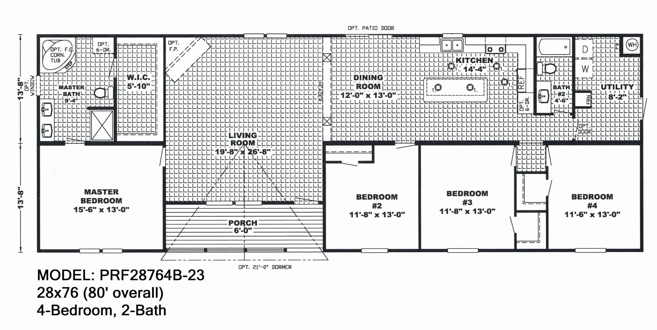 Single Wide Mobile Home Floor Plans 3 Bedroom