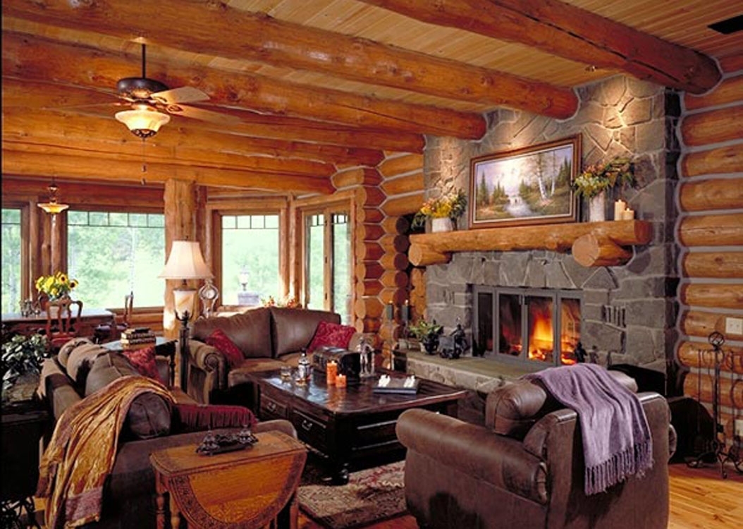 Country Log Home Interior Design