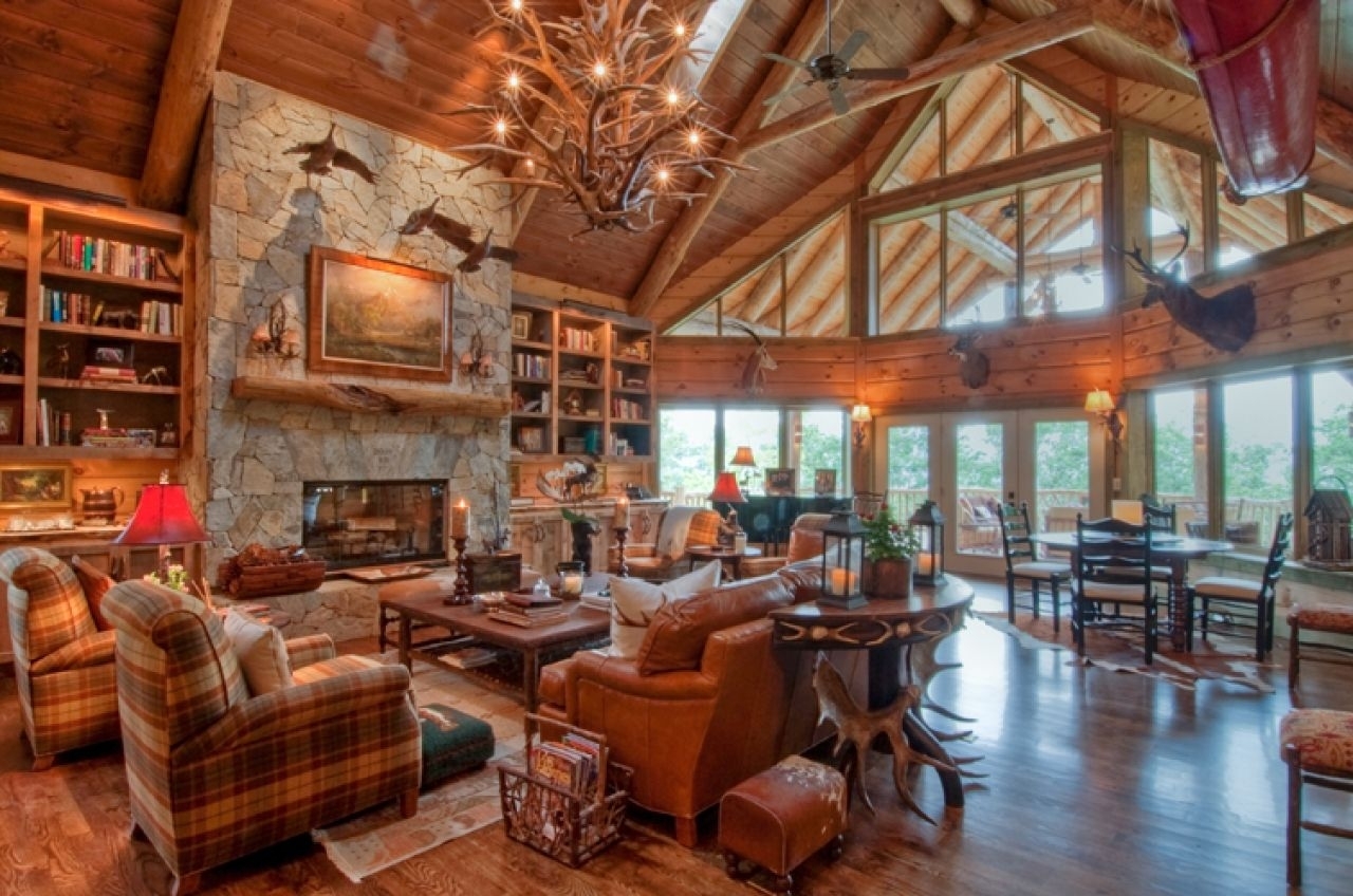 Living Room Log Home Interior Design