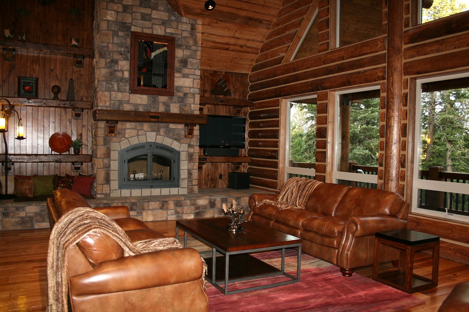 Modern Log Home Cabin Interior Design