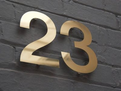 Brass House Numbers Modern