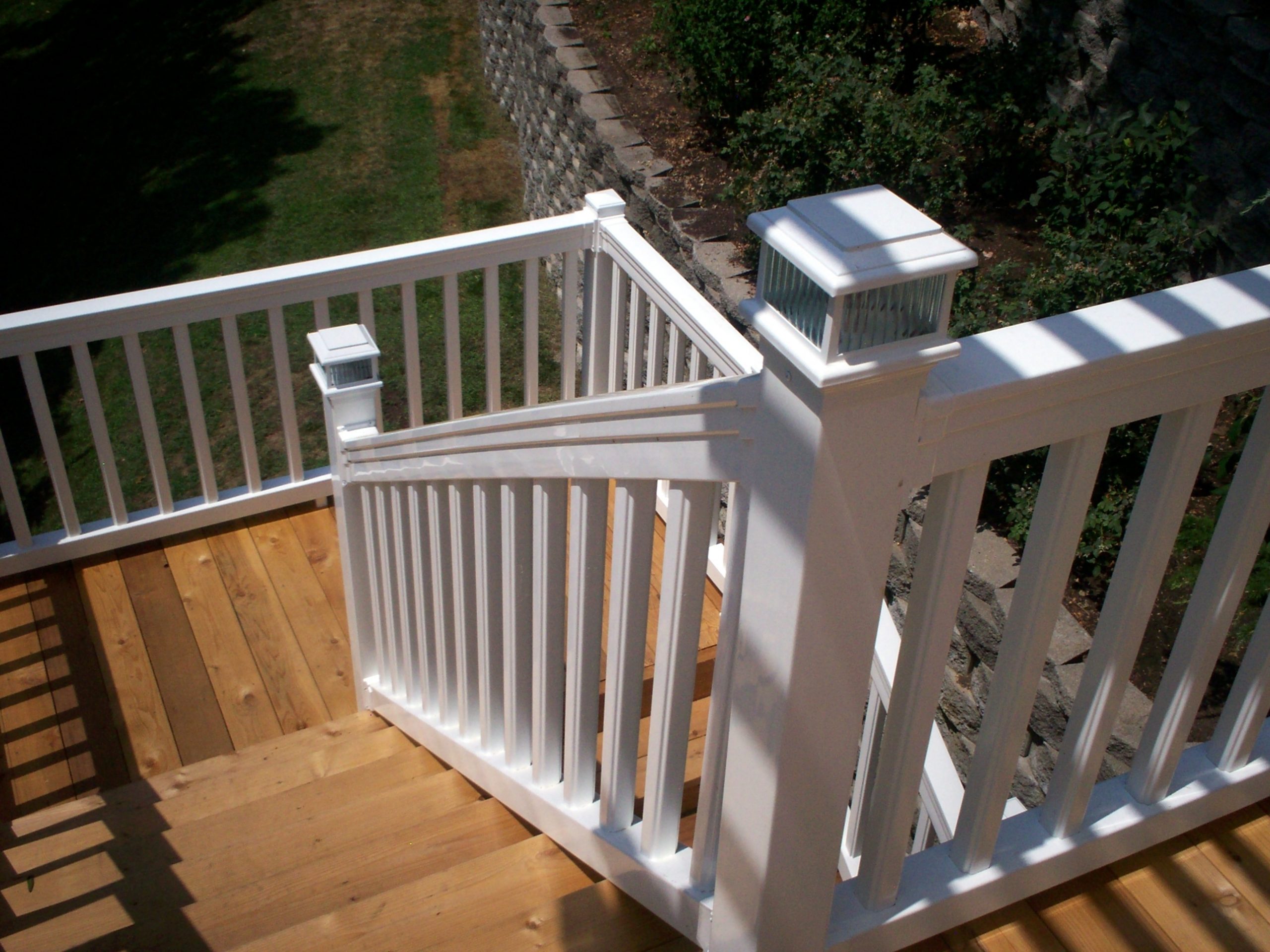White Deck Stair Railing